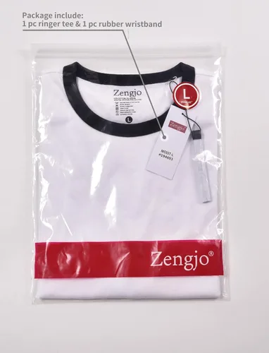 Vista 7 de Zengjo - Camiseta deportiva de manga corta y cuello redondo para hombre