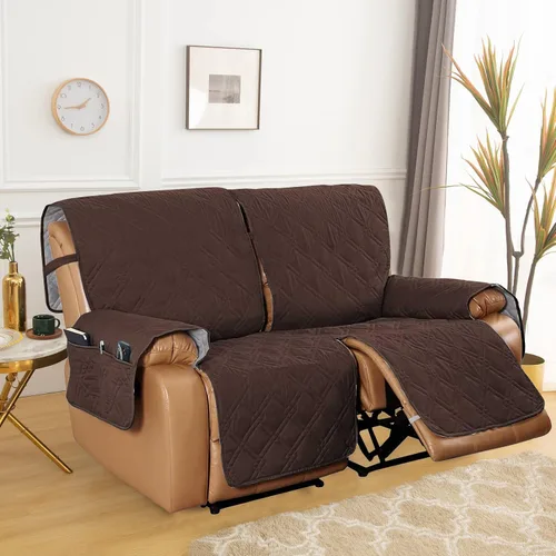 Vista 2 de Beacon Pet Funda para silla reclinable, funda elástica para sofá reclinable de 2/3 plazas, funda impermeable con bolsillos, protector de muebles