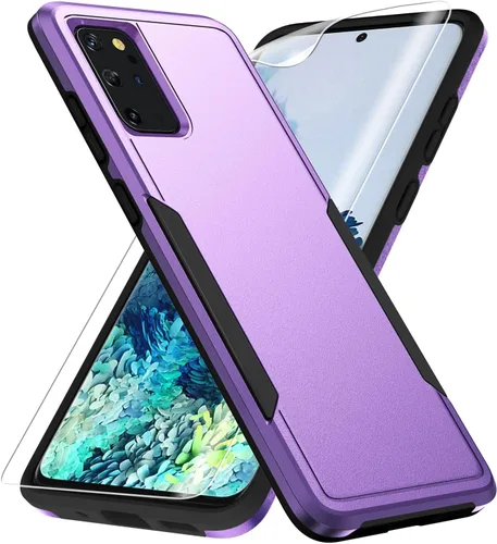 Vista 8 de Funda para Galaxy S20 Plus, con protector de pantalla HD [prueba de caídas de grado militar] Funda protectora resistente a prueba de golpes