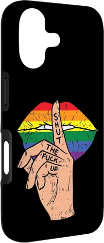 Vista 3 de Rainbow Lip Shut The Fuck Up STFU Gay Pride LGBT Flag Gift Case for iPhone 17