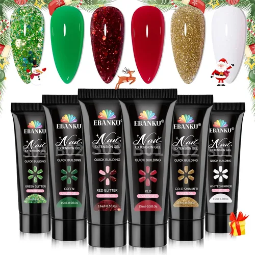 Vista 9 de Kit de uñas de gel de polietileno EBANKU ojo de gato, gel de extensión de 6 colores Kit profesional de mejora de uñas de gel magnético