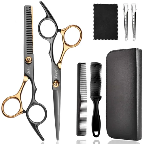 Vista 8 de Fcysy - Tijeras de corte de pelo, juego de tijeras de peluquería profesional, tijeras de peluquería, tijeras de mezcla, accesorios de peluquería