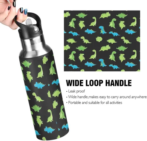 Vista 4 de Botella de agua de acero inoxidable aislada al vacío de 32 onzas, botellas de agua a prueba de fugas para gimnasio, viajes al aire libre, escuela