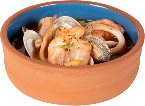 Vista 26 de Restaurantware-Terra Tek Cazuelas de Terracota de 2.7 Onzas, 2 Ollas de Arcilla Esmaltada Azul Para Cocinar - Listas para Horno, Aptas