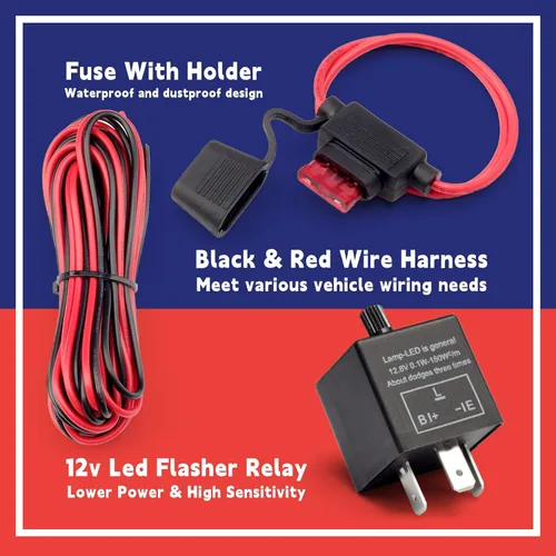 Vista 6 de Kit universal de señal de giro ATV UTV SXS para calle con intermitente, bocina de 110DB, luz de marcha atrás, interruptor basculante, USB, relé