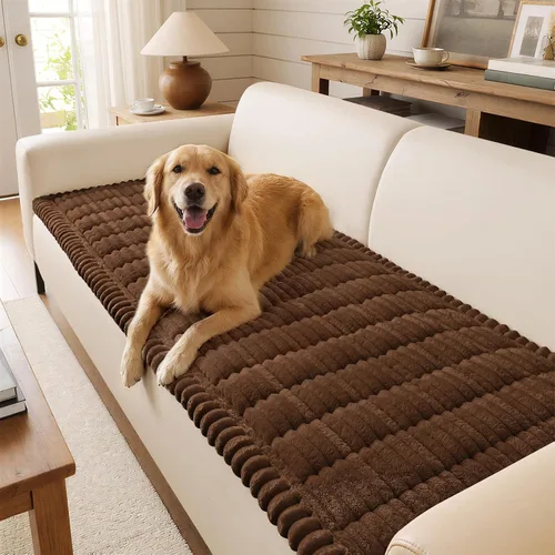 Vista 17 de decorUhome Funda de sofá para perros, funda antideslizante y mullida para sofá, para asiento, respaldo y reposabrazos, protector de sofá suave