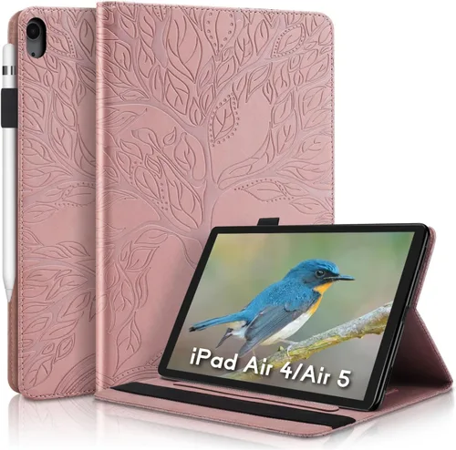 Vista 9 de Funda para tablet iPad Air de 11 pulgadas, diseño de diente de león con soporte para lápiz Apple, cierre magnético y recortes precisos, compatible