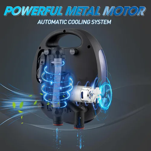 Vista 5 de Polotrag Bomba de tabla de remo, bomba eléctrica SUP, compresor de aire portátil profesional de 20 PSI con apagado automático, función