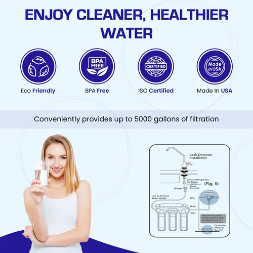 Vista 4 de Crystal Quest Filtro de agua de arsénico doble debajo del fregadero, filtración multietapa para cloro y contaminantes, alta capacidad de 10,000