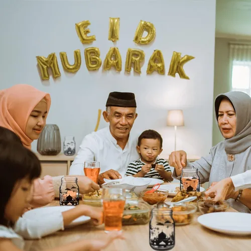 Vista 6 de Jutom 1135 calcomanías decorativas de Eid Mubarak, calcomanías para frascos de Ramadán Mubarak, calcomanías de Eid al Fitr Ramadán Kareem, adhesivos