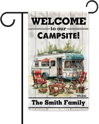Vista 20 de Custom Welcome to Our Campsite Flag RV Camping Decor 12.5"x18" R26 Style 1