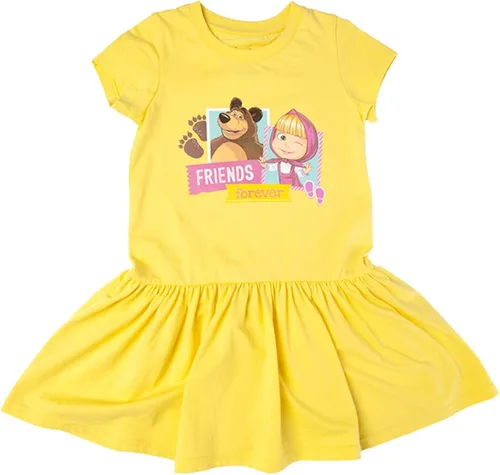 Vista 2 de Masha and the Bear Friends Forever - Vestido estampado con cintura elástica cómoda, lavable a máquina