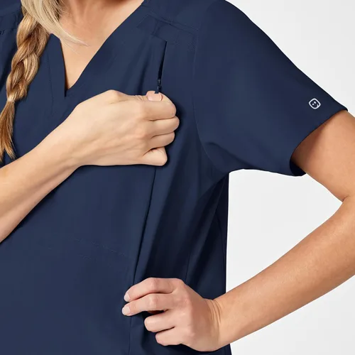 Vista 5 de WonderWink Top de maternidad con cuello en V