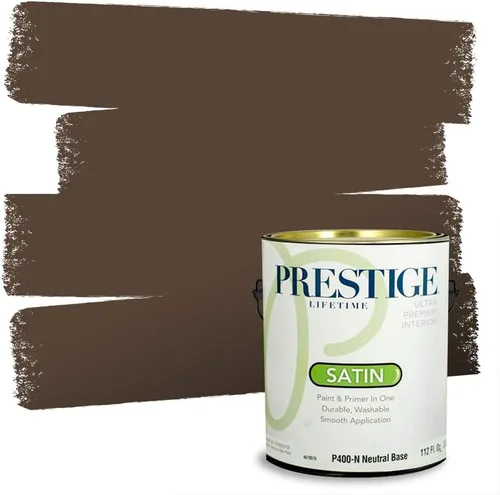 Vista 138 de PRESTIGE Pinturas Pintura Exterior e Imprimación en Uno, 1 Galón, Mate, Combinación Comparable de Sherwin Williams* Black Magic* SW6991-PCM