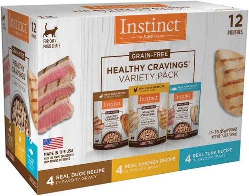 Vista 15 de Instinct Healthy Cravings, Receta sin granos con pollo real, comida húmeda natural para gatos, suplemento por Nature's Variety, 3 onzas