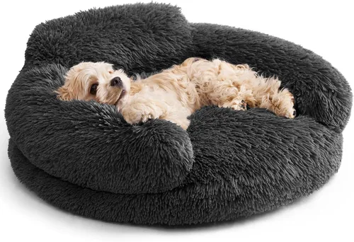 Vista 29 de EHEYCIGA Cama calmante de 20 pulgadas para perros pequeños y gatos, sofá Marrón