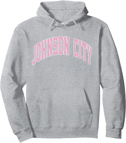 Vista 3 de Johnson City Tennessee TN - Sudadera con capucha para texto rosa, Negro