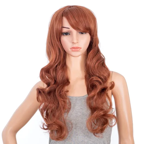Vista 4 de SWACC Peluca larga y rizada de doble garra con clip en cola de caballo sintética pastel colorida para cosplay, peluca de fiesta diaria para mujeres