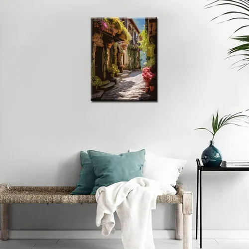 Vista 4 de Tucocoo Pintura de paisajes por números para adultos, lienzo de ciudad italiana, pintura al óleo de la ciudad, juego de pintura acrílica para colgar
