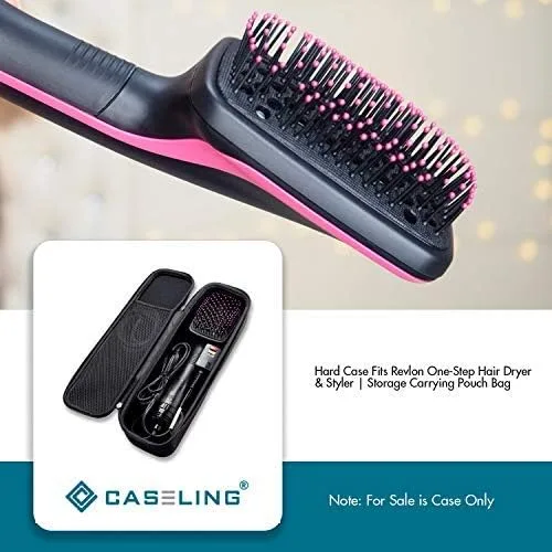 Vista 3 de caseling Funda rígida para secador de pelo Revlon One Step y Styler, bolsa de transporte con asa de transporte de fácil agarre y cremallera premium