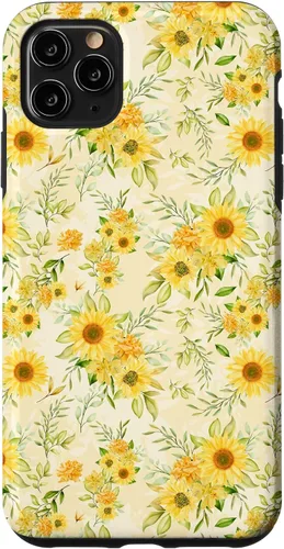 Vista 13 de Cute Sunflower Pattern Yellow Pastel Flower Case for iPhone 16