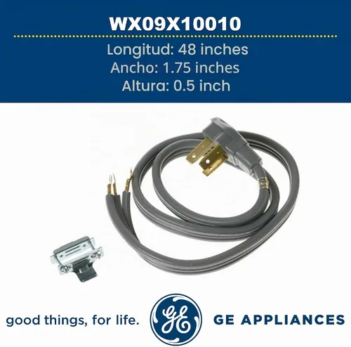 Vista 3 de GE WX09X10010 - Cable de alimentación original OEM (gris) para rango/estufa/hornos GE