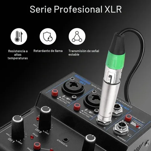 Vista 3 de XLR 3 pines hembra macho a 1/4" 0.250 in macho audio mono adaptador TS Socket Jack para mezclador de micrófono, conector XLR convertidor de enchufe