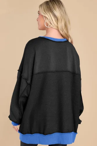 Vista 41 de AlvaQ - Sudadera de gran tamaño para mujer, informal, de manga larga, con botones y cuello Henley, tipo túnica