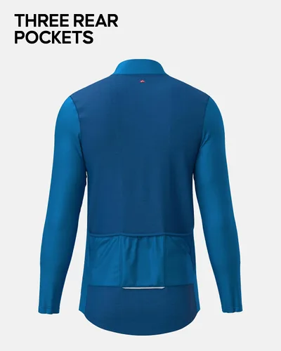 Vista 4 de DANISH ENDURANCE Maillot de ciclismo para hombre, manga larga, bolsillos, sin etiquetas, secado rápido
