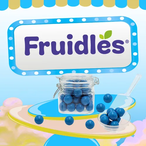 Vista 5 de Fruidles Bolas de goma de mascar con sabor a batido de arándanos, golosinas para bufé de dulces, recambios de tamaño de máquina, certificado Kosher
