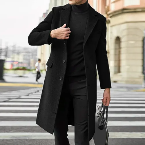 Vista 2 de Chaquetas de invierno para hombre, chaqueta de cuello alto, suéter de empalme de punto, abrigo casual cárdigan elegante chaqueta para hombre