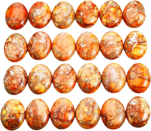 Vista 2 de SUNYIK cabujones ovalados con base plana semipreciosas para fabricación de joyas, colores variados