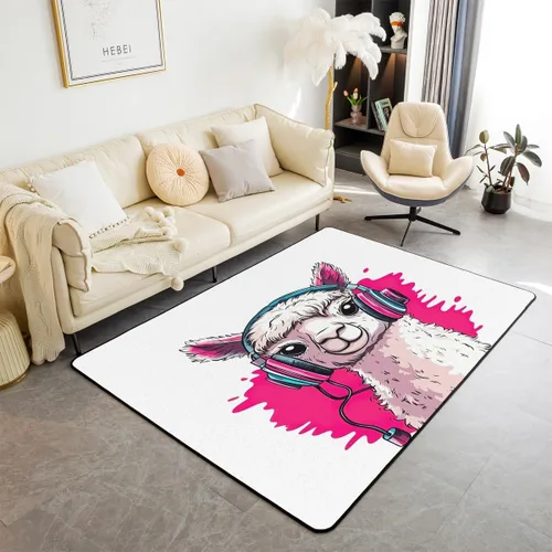 Vista 23 de Feelyou Alfombra de área con diseño de rosas de 3 x 5 para niños, con flores de Buterfly y luna, alfombra decorativa para dormitorio, niños, niñas