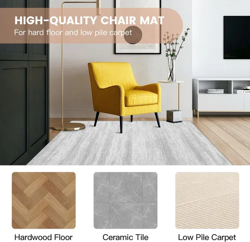 Vista 6 de Tapete para silla de oficina para alfombra y suelo de madera dura, 2.62 libras antideslizante Hi-Q para suelos alfombrados, fácil de limpiar piso