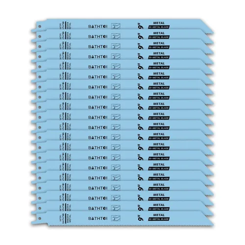 Vista 10 de Paquete de 20 hojas de sierra alternante de 6 pulgadas, 14 dientes por pulgada, para chapa metálica, tubos, plástico PVC, corte de perfiles, hojas