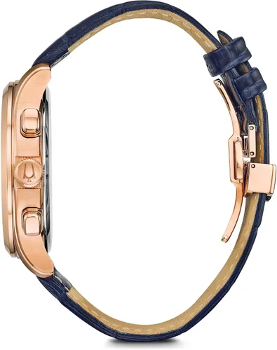 Vista 3 de Bulova Reloj cronógrafo de cuarzo para hombre con correa de cuero 97B170, Reloj de cuarzo, cronógrafo