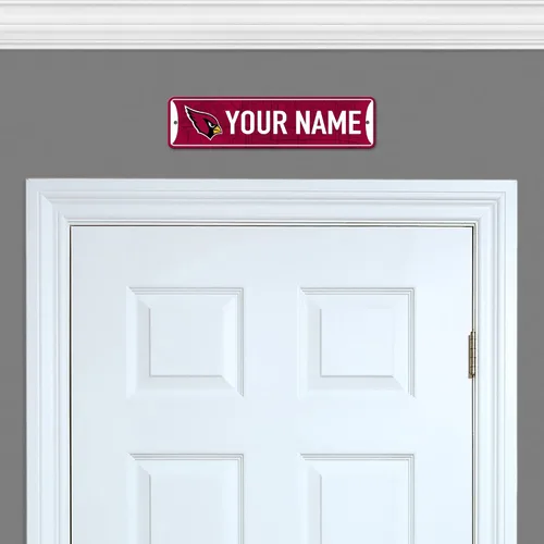 Vista 4 de Rico Industries NFL Fútbol Arizona Cardinals - Letrero de metal personalizado de 4" x 15" para la calle, decoración del hogar - Dormitorio - Oficina