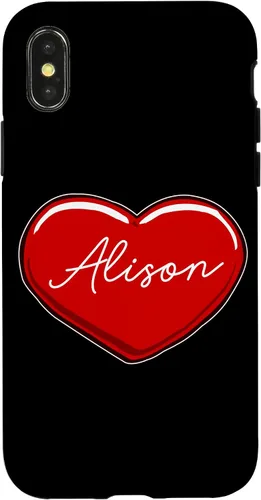 Vista 5 de iPhone 16 Hand Drawn Heart Alison - First Name Hearts I Love Alison Case