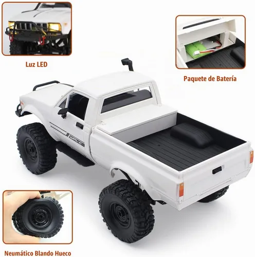 Vista 4 de Mostop RC Crawler 1/16 Escala 4WD Offroad Rock Crawler Vehículo de Escalada RC Camión Juguetes, C24-1 Control de Acelerador y Dirección Camión