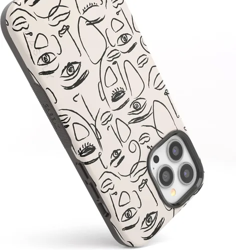 Vista 2 de Casely Funda para iPhone 13 Pro Max Somos Todos Humanos Arte Facial Mínimo Compatible con MagSafe Diseño Protector Atrevido