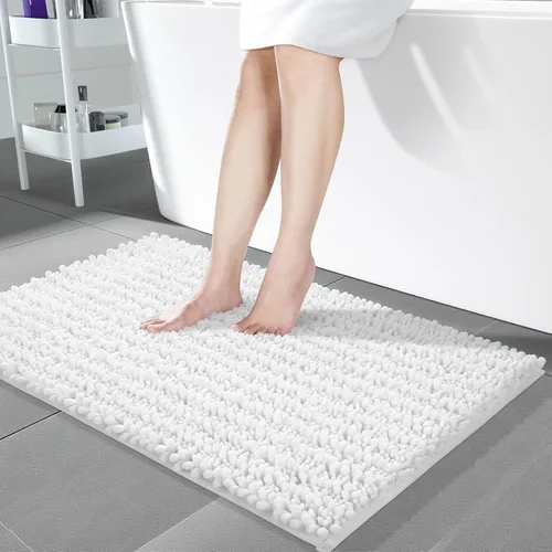 Vista 93 de Yimobra Alfombras de Baño Antideslizantes Lavables - Alfombra de Baño de Chenilla Ultra Suave Absorbente, Alfombra Peluda de Secado Rápido para Negro
