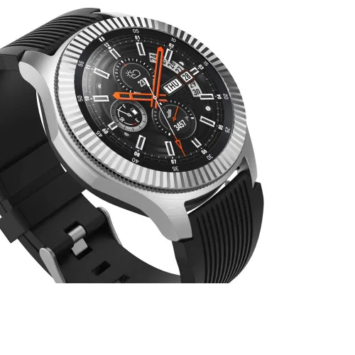 Vista 4 de AISPORTS Anillo de bisel compatible con Samsung Galaxy Watch 1.811 in bisel Loop cubierta adhesiva anti arañazos acero inoxidable bisel de metal