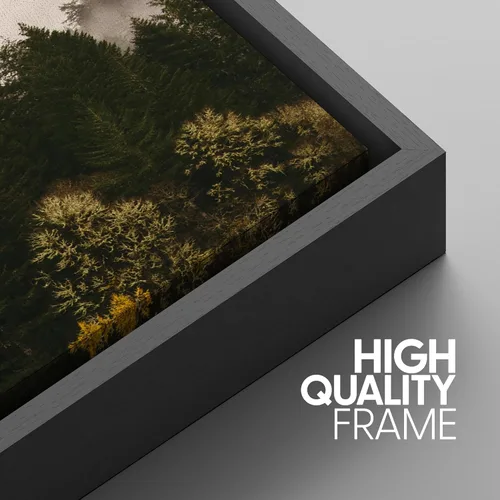 Vista 483 de SIGNWIN Lienzo enmarcado para pared, juego de arte pastel con cadena montañosa, bosque, niebla, naturaleza silvestre, ilustraciones modernas, arte