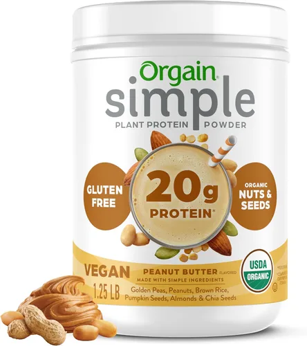 Vista 11 de Orgain Proteína simple vegetal orgánica en polvo, 1.25 libras Plant based protein made with less ingredients, no artificial sweeteners, gluten