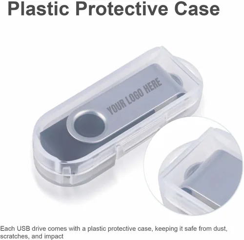 Vista 7 de Unidad flash USB personalizada de 128 MB, paquete de 50 unidades USB personalizadas, unidad USB personalizable, logotipo impreso, regalos
