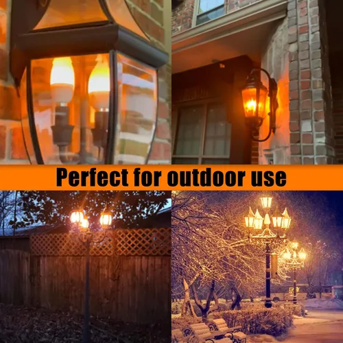 Vista 6 de Bestview - Bombillas LED con efecto de llama, 3 modos de luz parpadeante, bombilla de vela inteligente con base de candelabro E12 para Halloween