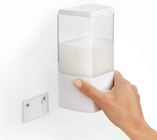 Vista 5 de Rayen Dispensador de Jabón, Blanco, Medidas: 3.5 x 3.1 x 7.4 in, Silicona, 1 compartimento