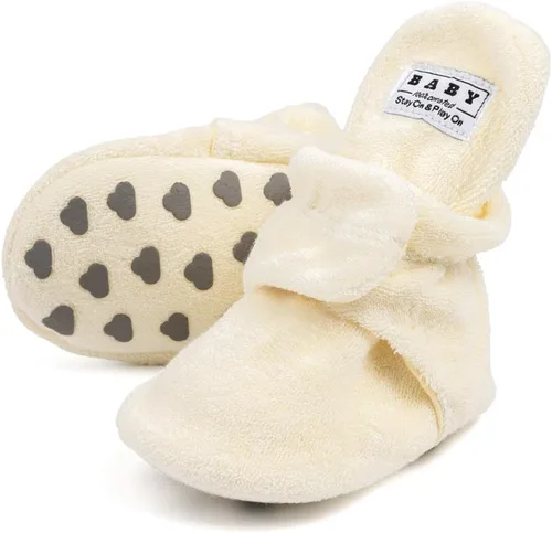 Vista 104 de Sawimlgy - Botines de algodón antideslizantes para recién nacido, con agarre, para cuna o para el invierno