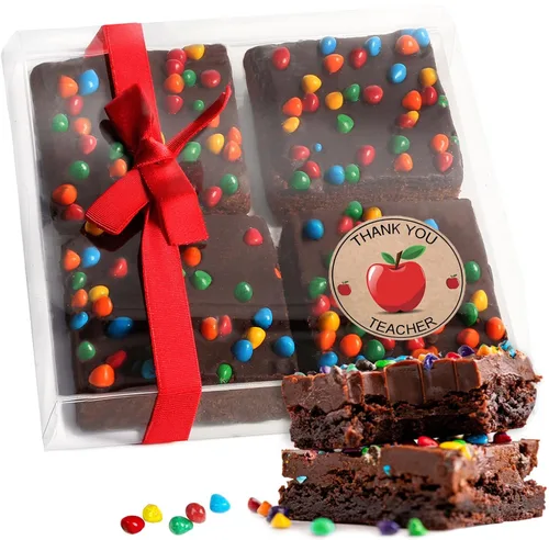 Vista 19 de Cesta de regalo de galletas de brownies de Pascua, regalo de comida de chocolate envuelta individualmente para hombres, mujeres y niños, paquete