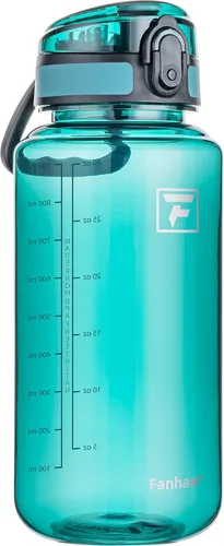 Vista 12 de Fanhaw Botella de agua Tritan transparente de 32 onzas, sin BPA y a prueba de fugas, boca ancha con tapa antipolvo, botella de plástico reutilizable